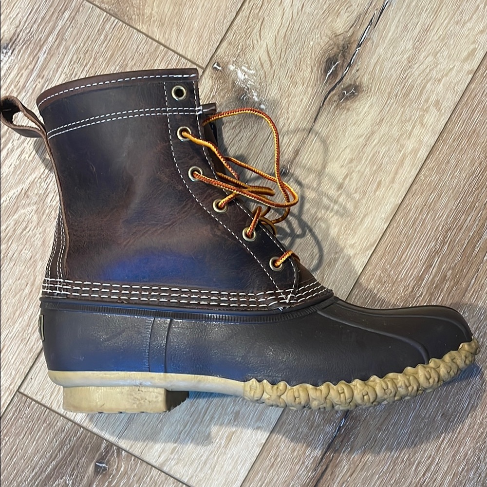 Never worn!  LL Bean Brown Duck Boots